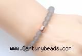 CGB9311 8mm, 10mm matte grey agate & drum hematite power beads bracelets