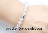 CGB9314 8mm, 10mm matte Tibetan agate & drum hematite power beads bracelets