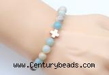 CGB9353 8mm, 10mm amazonite & cross hematite power beads bracelets