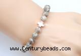 CGB9355 8mm, 10mm feldspar & cross hematite power beads bracelets