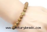 CGB9361 8mm, 10mm wooden jasper & cross hematite power beads bracelets