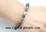 CGB9381 8mm, 10mm Indian agate & cross hematite power beads bracelets