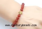 CGB9383 8mm, 10mm red agate & cross hematite power beads bracelets