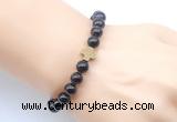 CGB9406 8mm, 10mm garnet & cross hematite power beads bracelets