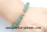 CGB9424 8mm, 10mm matte green aventurine & cross hematite power beads bracelets