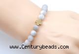 CGB9428 8mm, 10mm matte white crazy lace agate & cross hematite power beads bracelets