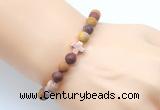 CGB9437 8mm, 10mm matte mookaite & cross hematite power beads bracelets