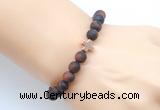 CGB9456 8mm, 10mm matte red tiger eye & cross hematite power beads bracelets