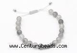 CGB9524 8mm, 10mm cloudy quartz & rondelle hematite adjustable bracelets