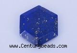 CGC52 6*27mm hexagon natural lapis lazuli gemstone cabochons