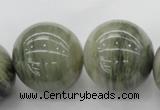 CGH10 15.5 inches 25mm round green hair stone beads wholesale