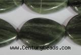 CGH35 15.5 inches 22*30mm twisted teardrop green hair stone beads