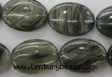 CGH47 15.5 inches 18*25mm oval green hair stone beads wholesale