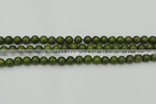 CGJ452 15.5 inches 8mm round green jasper beads wholesale