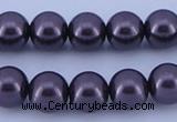 CGL135 5PCS 16 inches 10mm round dyed glass pearl beads wholesale