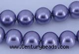 CGL155 5PCS 16 inches 10mm round dyed glass pearl beads wholesale