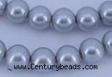 CGL166 5PCS 16 inches 12mm round dyed glass pearl beads wholesale