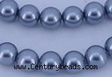 CGL186 5PCS 16 inches 12mm round dyed glass pearl beads wholesale