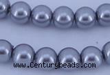 CGL196 5PCS 16 inches 12mm round dyed glass pearl beads wholesale