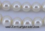CGL23 10PCS 16 inches 6mm round dyed glass pearl beads wholesale
