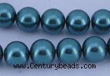 CGL244 10PCS 16 inches 8mm round dyed glass pearl beads wholesale