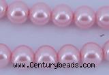 CGL302 10PCS 16 inches 4mm round dyed glass pearl beads wholesale