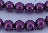 CGL333 10PCS 16 inches 6mm round dyed glass pearl beads wholesale