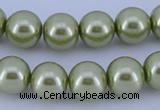 CGL365 5PCS 16 inches 10mm round dyed glass pearl beads wholesale