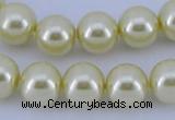 CGL87 5PCS 16 inches 14mm round dyed glass pearl beads wholesale