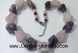 CGN147 19.5 inches 10*14mm - 20*30mm nuggets mixed quartz necklaces