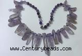 CGN187 23 inches 8*20mm - 11*60mm amethyst stick necklaces