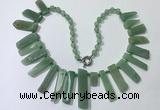 CGN194 23 inches 8*20mm - 11*60mm green aventurine stick necklaces