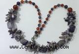 CGN310 27.5 inches chinese crystal & mixed gemstone beaded necklaces