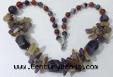 CGN331 20.5 inches chinese crystal & mixed gemstone beaded necklaces