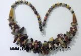 CGN463 22 inches chinese crystal & mookaite beaded necklaces