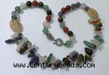 CGN510 23.5 inches chinese crystal & mixed gemstone beaded necklaces