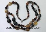 CGN549 23.5 inches striped agate gemstone beaded necklaces