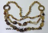 CGN596 23.5 inches striped agate gemstone beaded necklaces