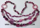 CGN598 23.5 inches striped agate gemstone beaded necklaces