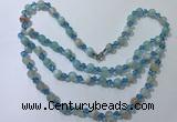 CGN655 22 inches chinese crystal & striped agate beaded necklaces