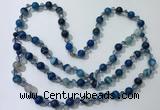 CGN656 22 inches chinese crystal & striped agate beaded necklaces
