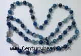 CGN656 22 inches chinese crystal & striped agate beaded necklaces