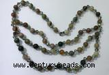 CGN657 22 inches chinese crystal & striped agate beaded necklaces