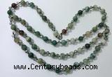 CGN658 22 inches chinese crystal & striped agate beaded necklaces