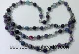 CGN662 22 inches chinese crystal & striped agate beaded necklaces