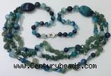 CGN684 23.5 inches chinese crystal & mixed gemstone beaded necklaces