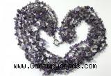 CGN721 19.5 inches stylish 6 rows amethyst chips necklaces