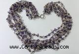 CGN724 19.5 inches stylish 6 rows amethyst & citrine chips necklaces