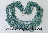 CGN727 19.5 inches stylish 6 rows turquoise chips necklaces