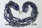 CGN728 19.5 inches stylish 6 rows lapis lazuli chips necklaces